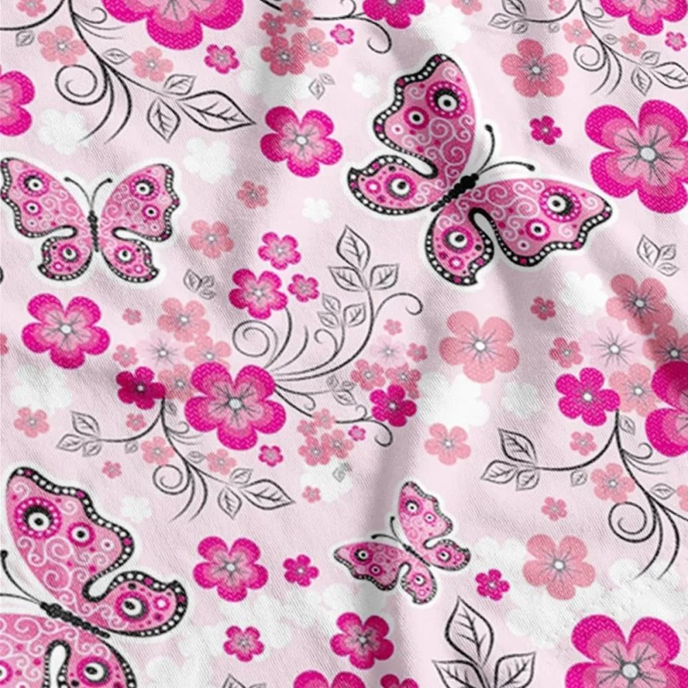 TNT ESTAMPADO 1,40M 40G BORBOLETAS ROSA SUPPER (RL-25MTS) - imagem 2