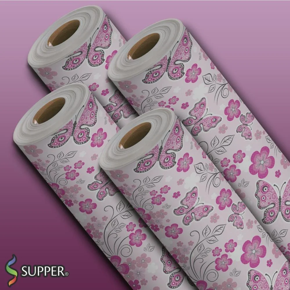 TNT ESTAMPADO 1,40M 40G BORBOLETAS ROSA SUPPER (RL-25MTS) - imagem 4