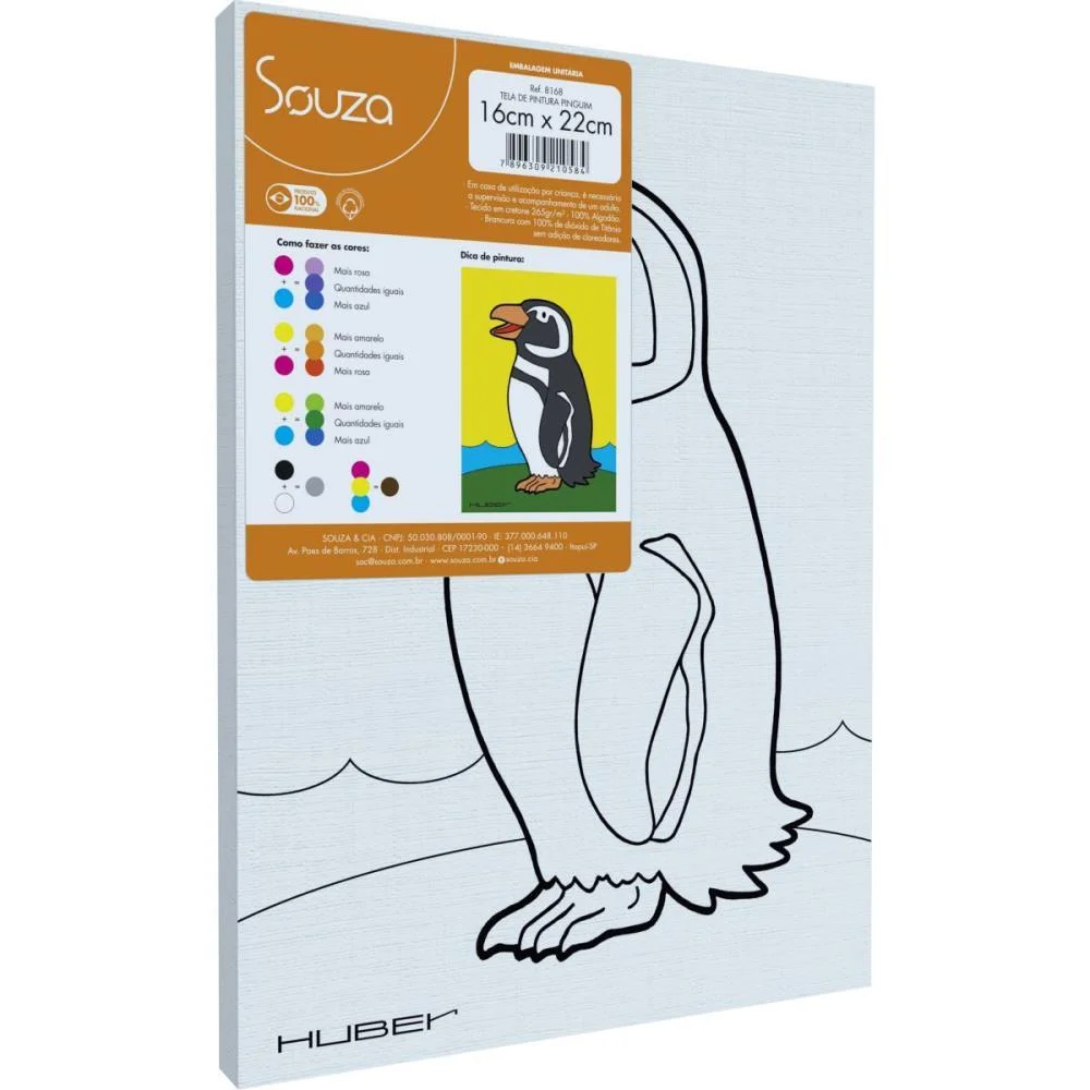 TELA PARA PINTURA RISCADA 16X22CM. PINGUIM SOUZA (PCT.C/06) - imagem 3