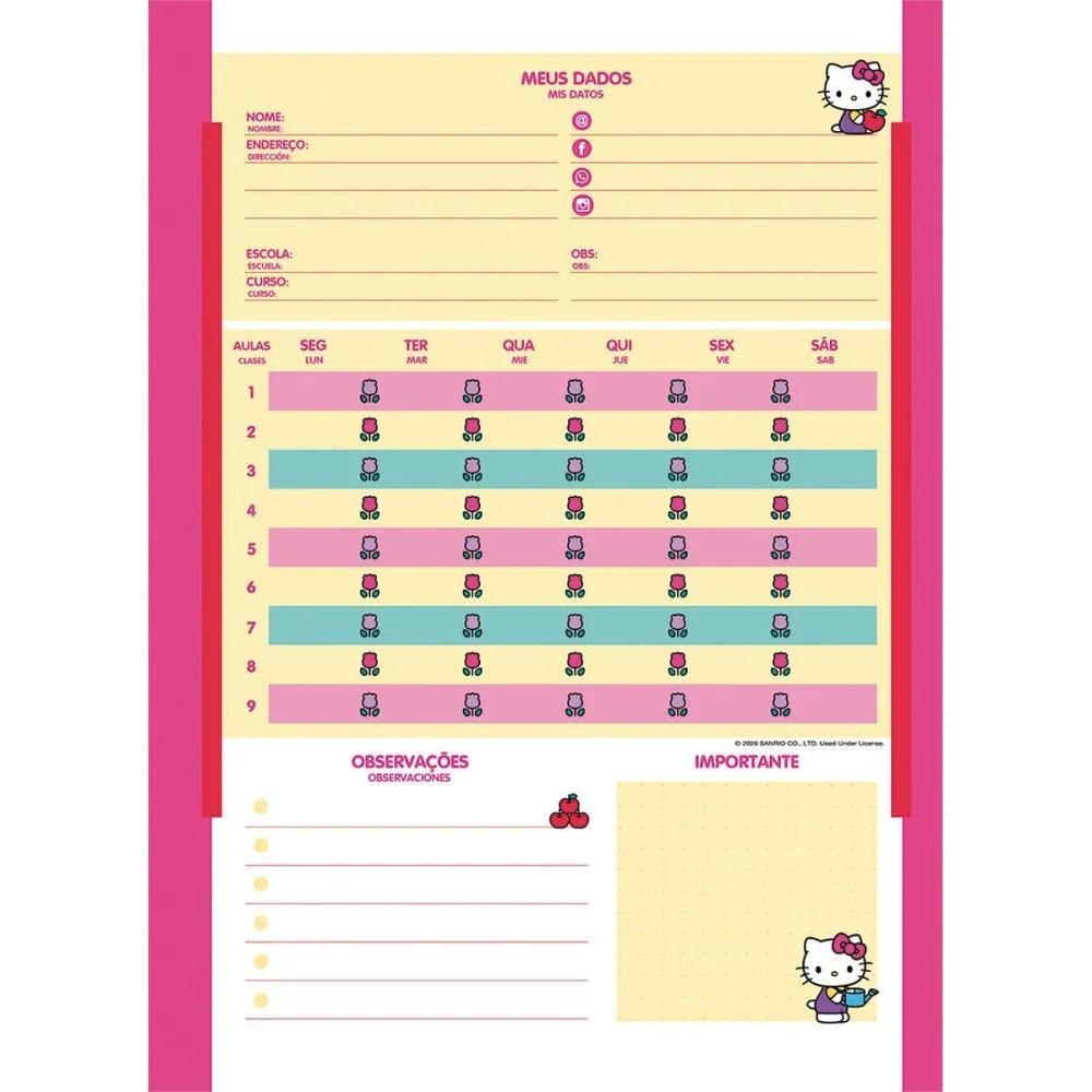 CADERNO 01X1 CAPA DURA HELLO KITTY 80FLS. I.A JANDAIA (PCT.C/04) - imagem 12
