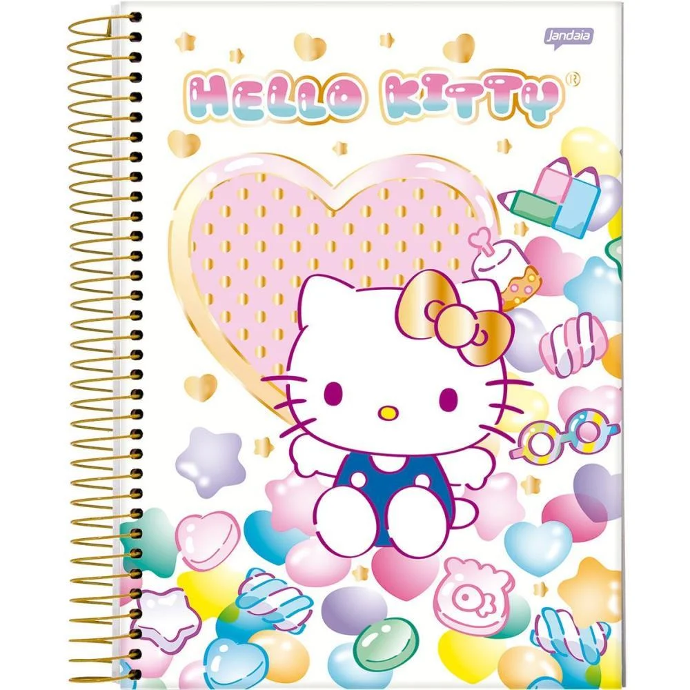 CADERNO 01X1 CAPA DURA HELLO KITTY 80FLS. I.A JANDAIA (PCT.C/04) - imagem 7
