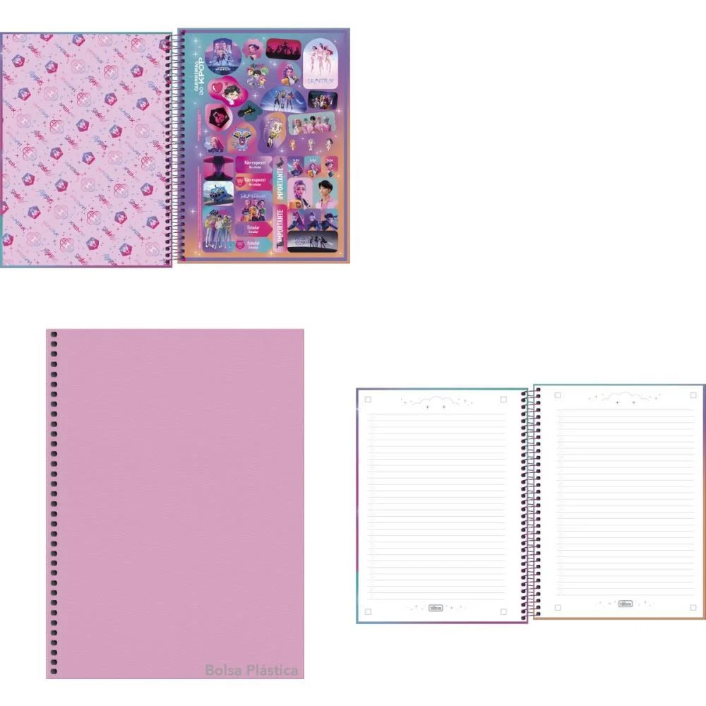 CADERNO 01X1 CAPA DURA GUERREIRAS DO K-POP 80FLS TILIBRA (PCT.C/04) - imagem 3