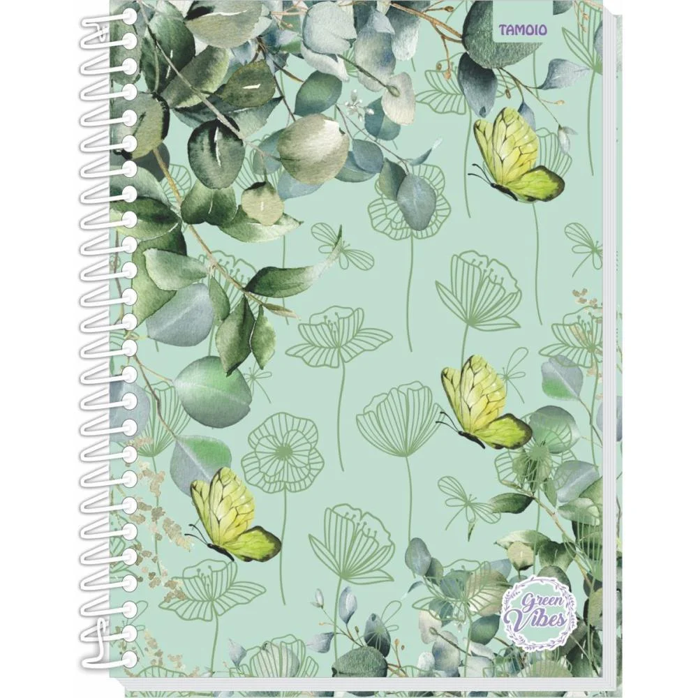CADERNO 01X1 CAPA DURA GREEN VIBES 80FLS TAMOIO (PCT.C/04) - imagem 6