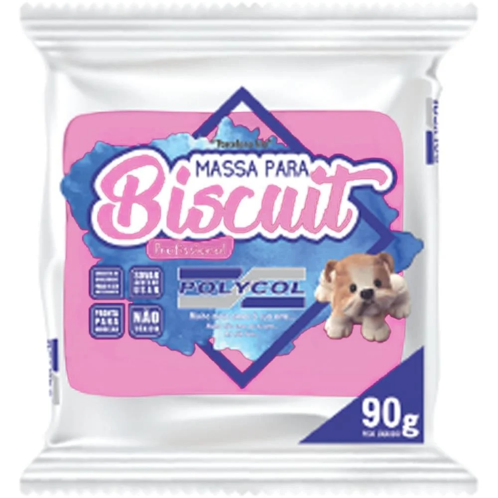MASSA DE PORCELANA FRIA BISCUIT 90G ROSA POLYCOL (CX.C/12) - imagem 2