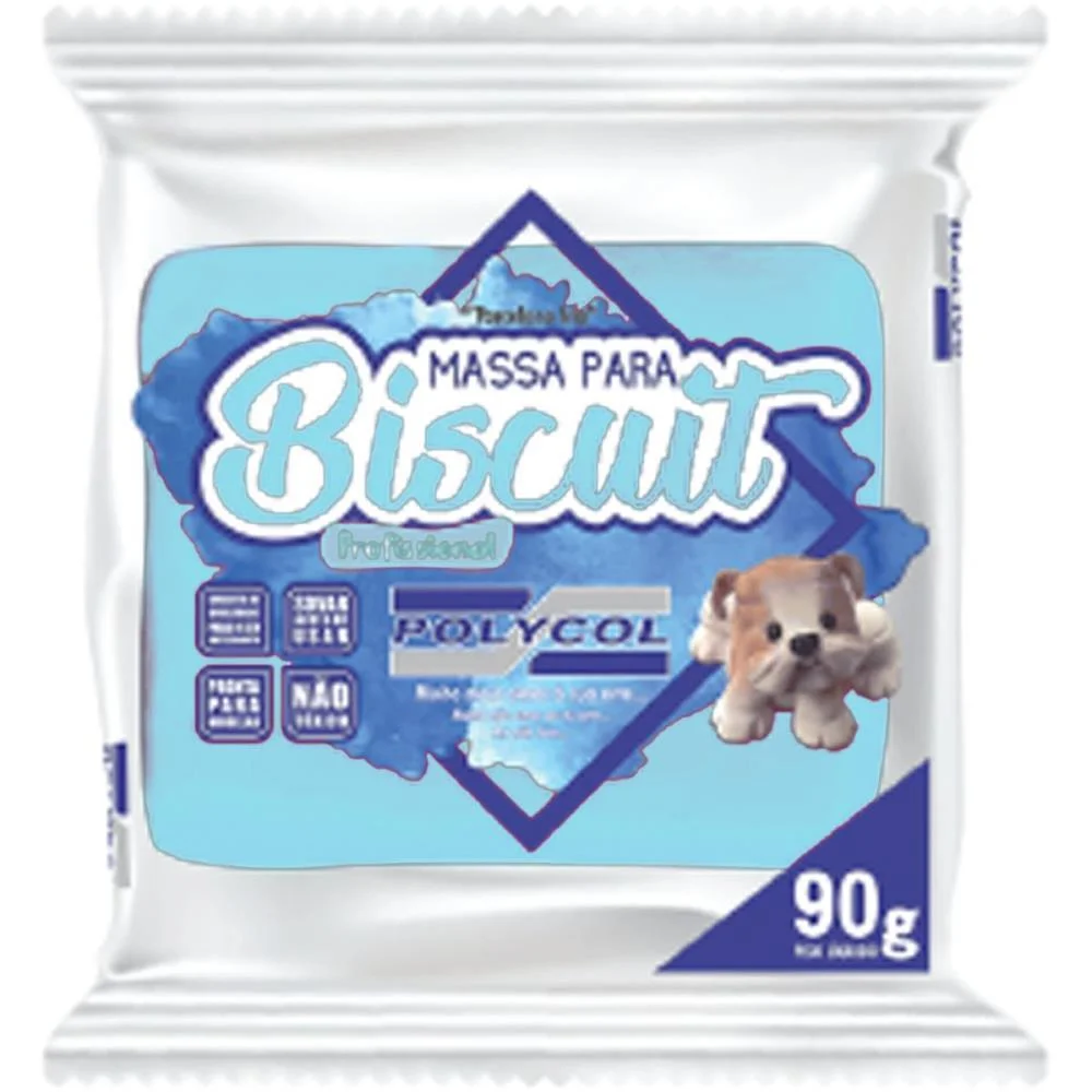 MASSA DE PORCELANA FRIA BISCUIT 90G AZUL CLARO POLYCOL (CX.C/12) - imagem 3