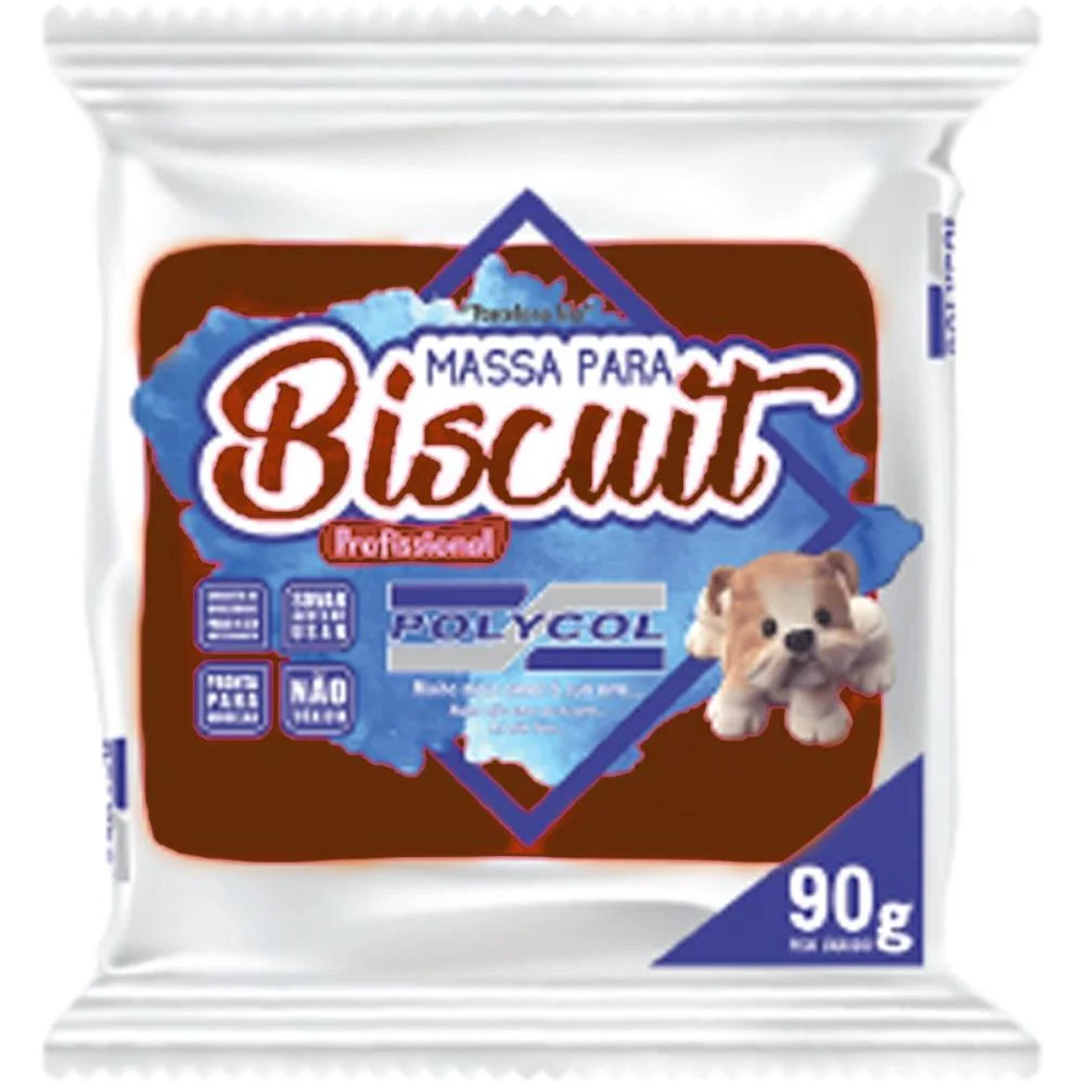 MASSA DE PORCELANA FRIA BISCUIT 90G MARROM POLYCOL (CX.C/12) - imagem 3