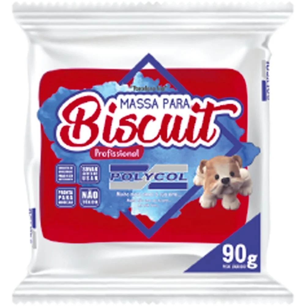 MASSA DE PORCELANA FRIA BISCUIT 90G VERMELHO INTENSO POLYCOL (CX.C/12) - imagem 3