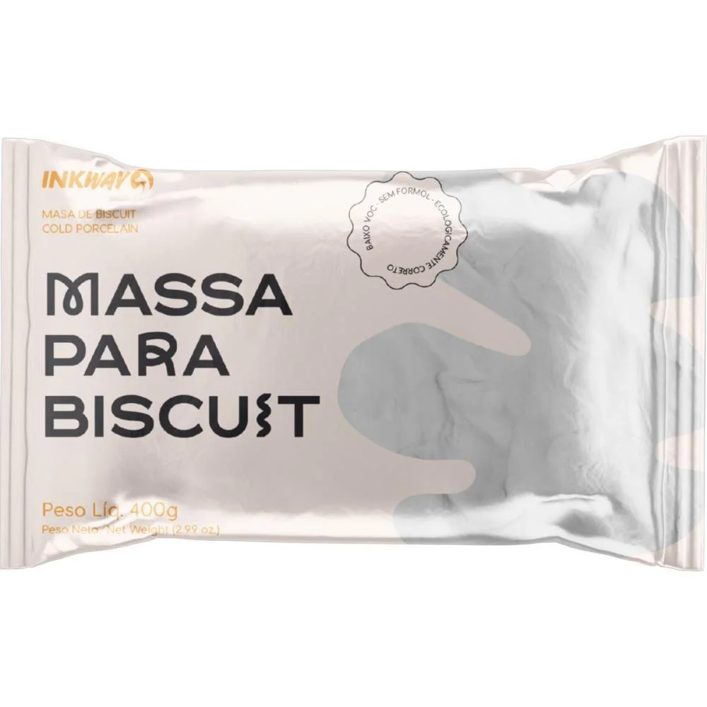 MASSA DE PORCELANA FRIA BISCUIT 400G BRANCO INK WAY  - imagem 2