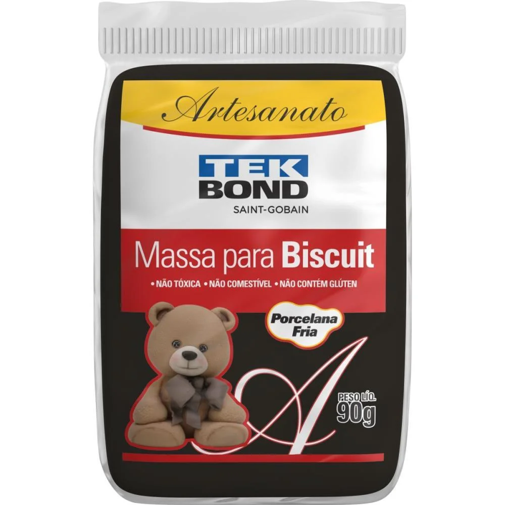 MASSA DE PORCELANA FRIA BISCUIT 90G PRETO TEKBOND COM 6 UNIDADES - imagem 4