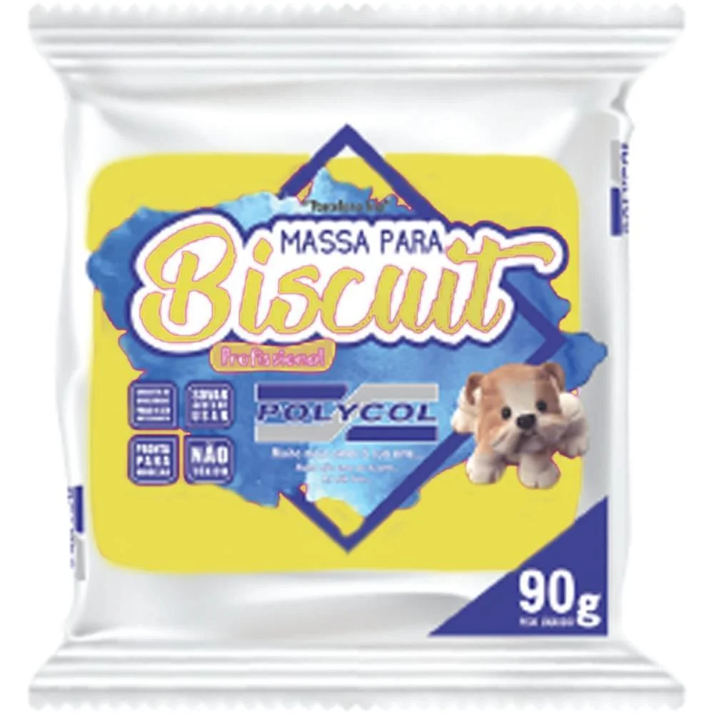 MASSA DE PORCELANA FRIA BISCUIT 90G AMARELO POLYCOL (CX.C/12) - imagem 2