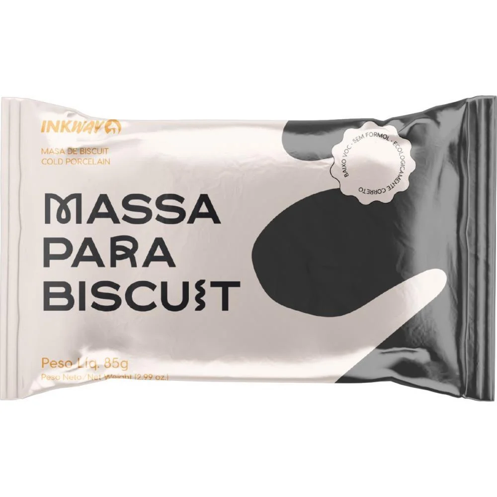 MASSA DE PORCELANA FRIA BISCUIT 85G PRETO INK WAY (CX.C/10) - imagem 3