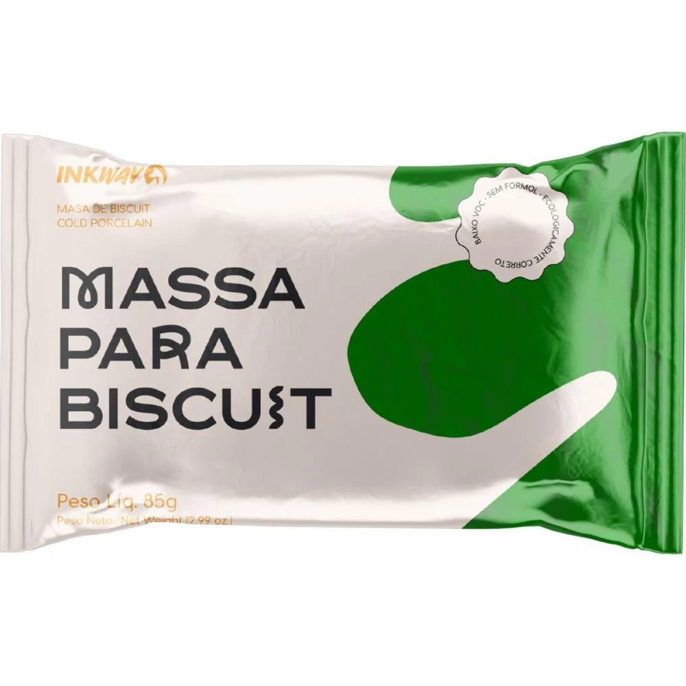 MASSA DE PORCELANA FRIA BISCUIT 85G VERDE MUSGO INK WAY (CX.C/10) - imagem 3