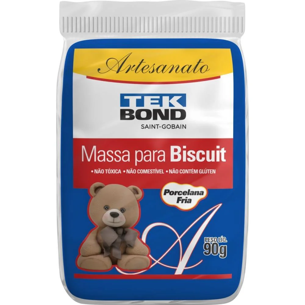 MASSA DE PORCELANA FRIA BISCUIT 90G AZUL TEKBOND COM 6 UNIDADES - imagem 4