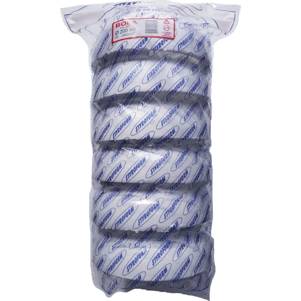 BOLA EM EPS 200MM PACOTE C/03 BOLINHAS STYROFORM (PACOTE) - imagem 2
