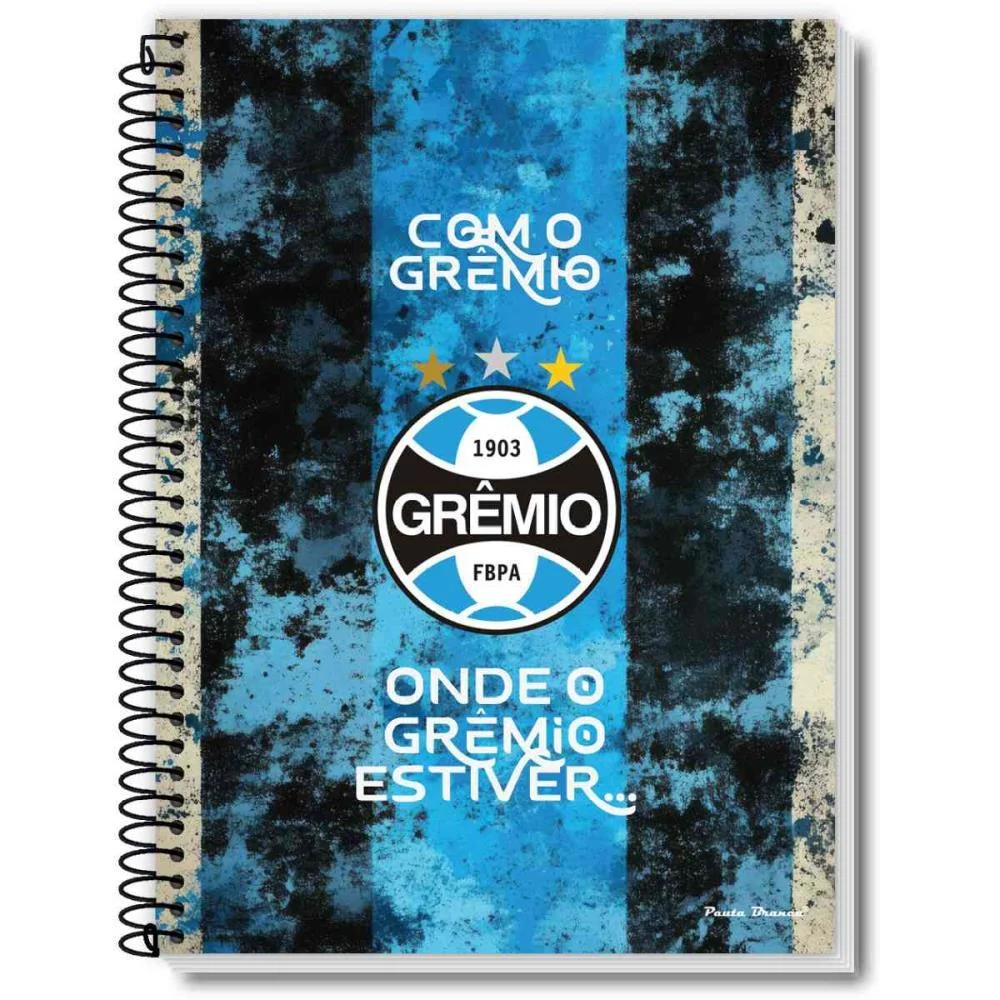 CADERNO 01X1 CAPA DURA GREMIO 80FLS PAUTA BRANCA (PCT.C/03) - imagem 3
