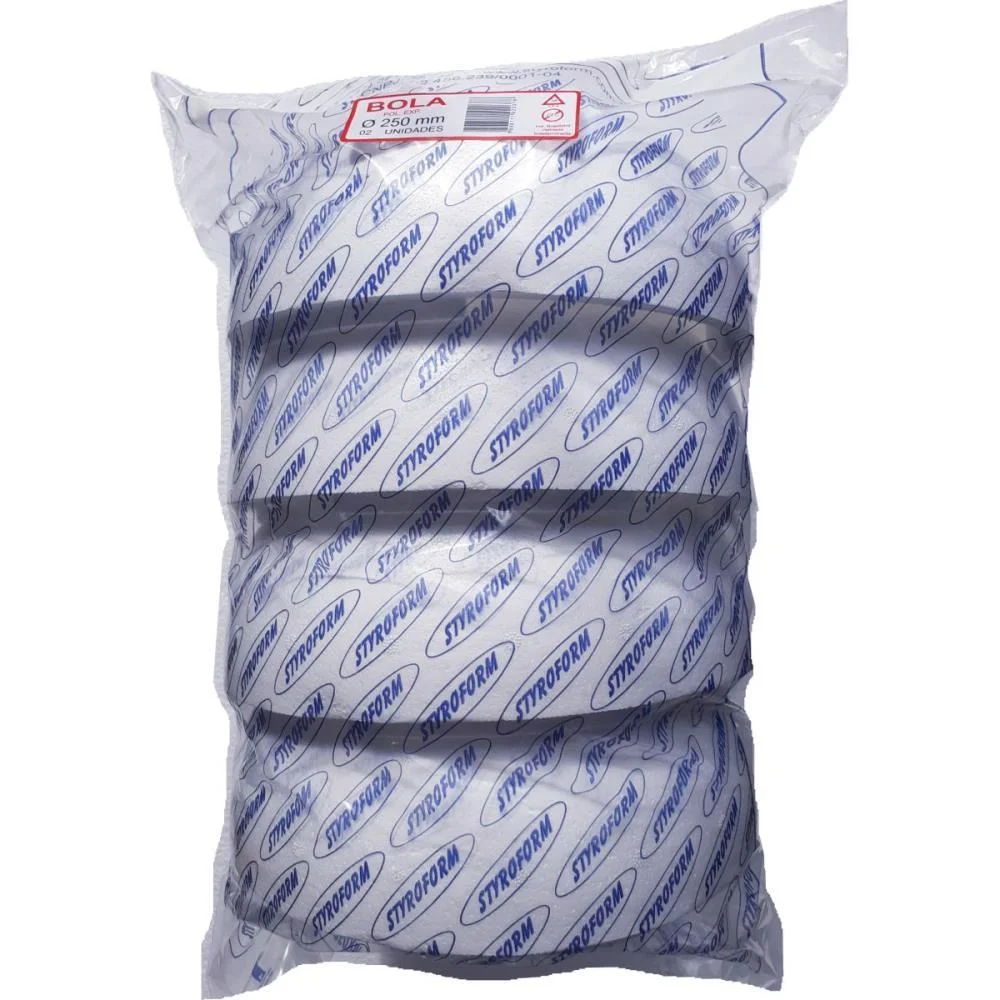 BOLA EM EPS 250MM PACOTE C/02 BOLINHAS STYROFORM (PACOTE) - imagem 3