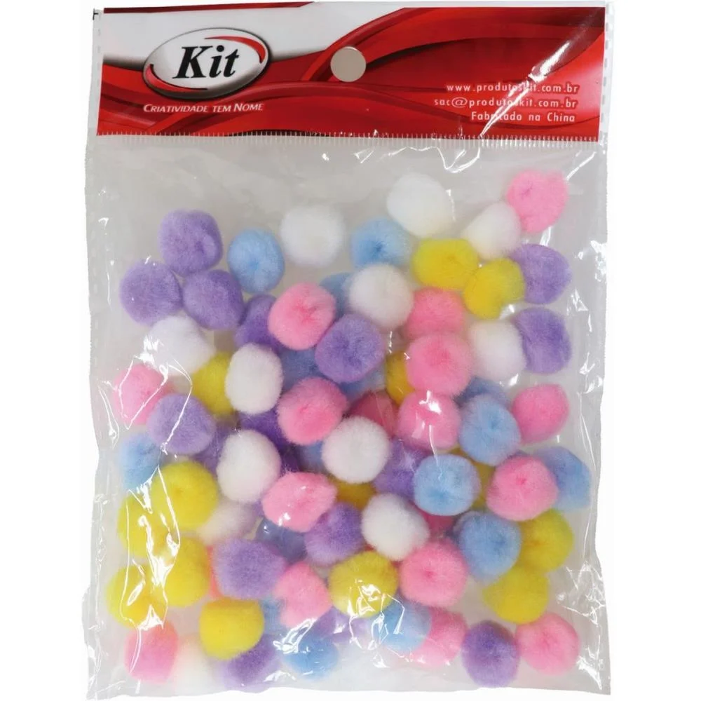 AVIAMENTO POMPOM MULTICOLOR#1 15MM C/80UNIDADES KIT (PACOTE) - imagem 2