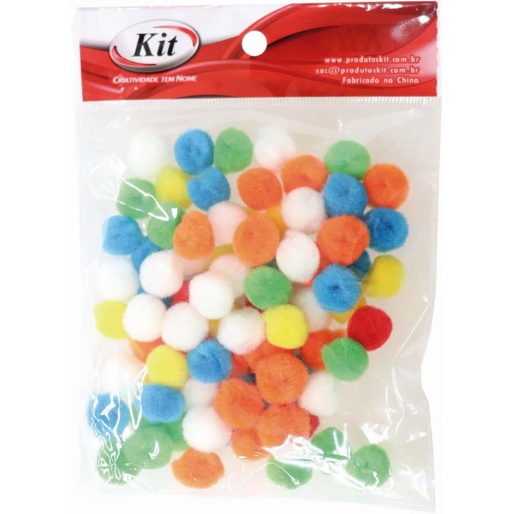 AVIAMENTO POMPOM MULTICOLOR#2 15MM C/80UNIDADES KIT (PACOTE) - imagem 2