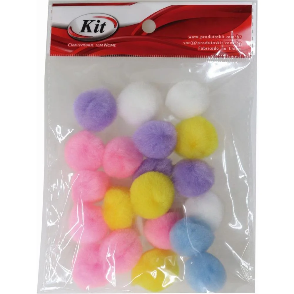 AVIAMENTO POMPOM MULTICOLOR#1 25MM C/20UNIDADES KIT (PACOTE) - imagem 3