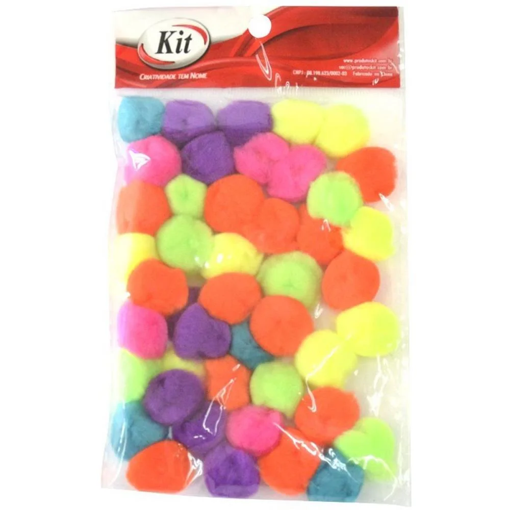 AVIAMENTO POMPOM MULTICOLOR#3 20MM C/45UN. KIT (PACOTE) - imagem 3