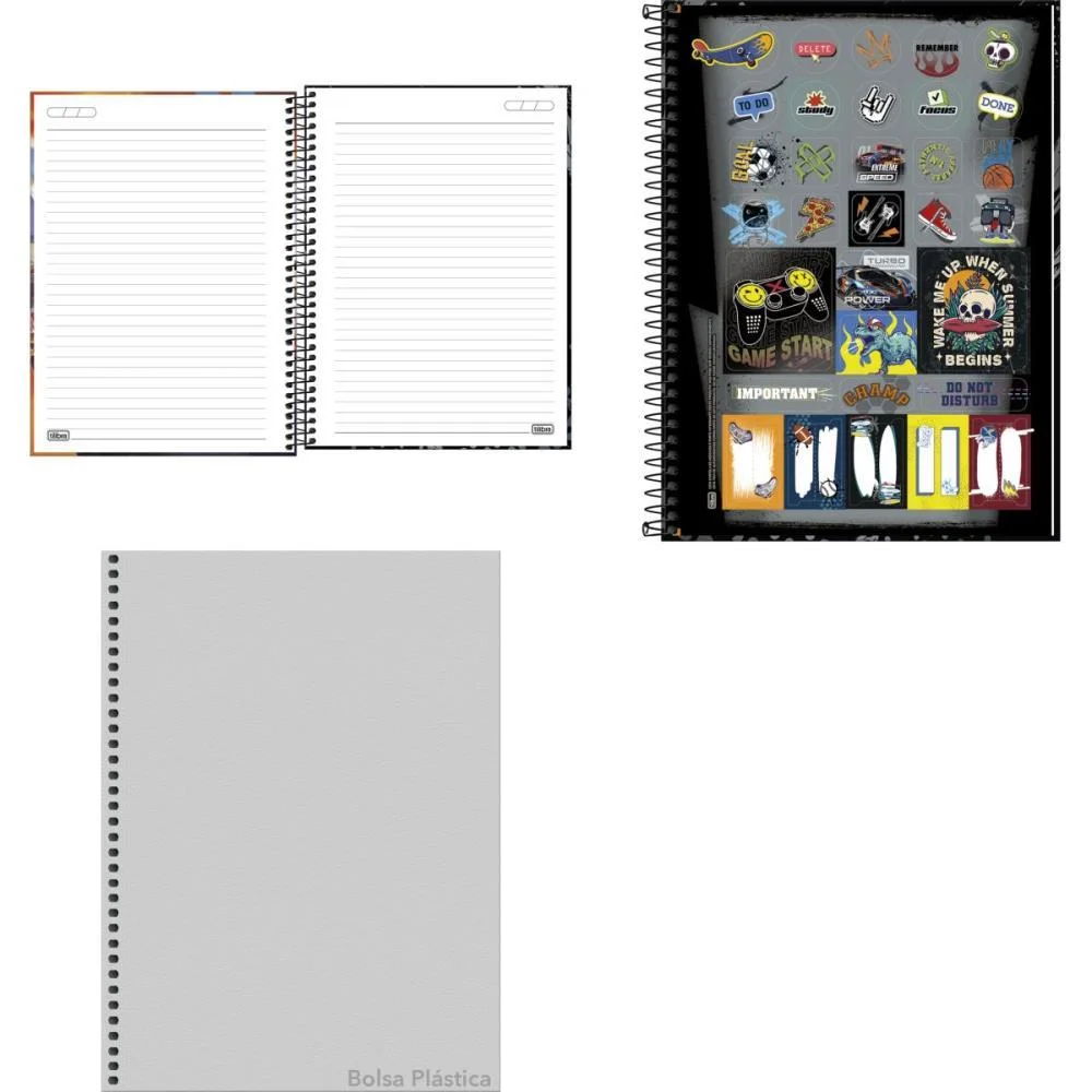 CADERNO 01X1 CAPA DURA X-RACING 80FLS. TILIBRA (PCT.C/04) - imagem 3