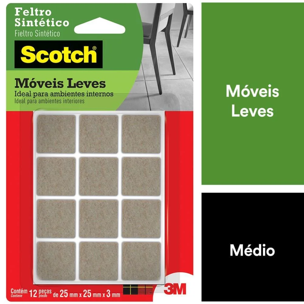 ANTI-IMPACTO E SEGURANCA FELTRO ADESIVO MARROM P QUADR. 3M (BL.C/12) - imagem 5