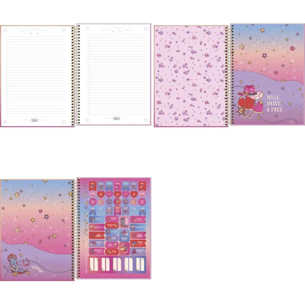 CADERNO 01X1 CAPA DURA WEST GIRL 80FLS TILIBRA (PCT.C/04) - imagem 4