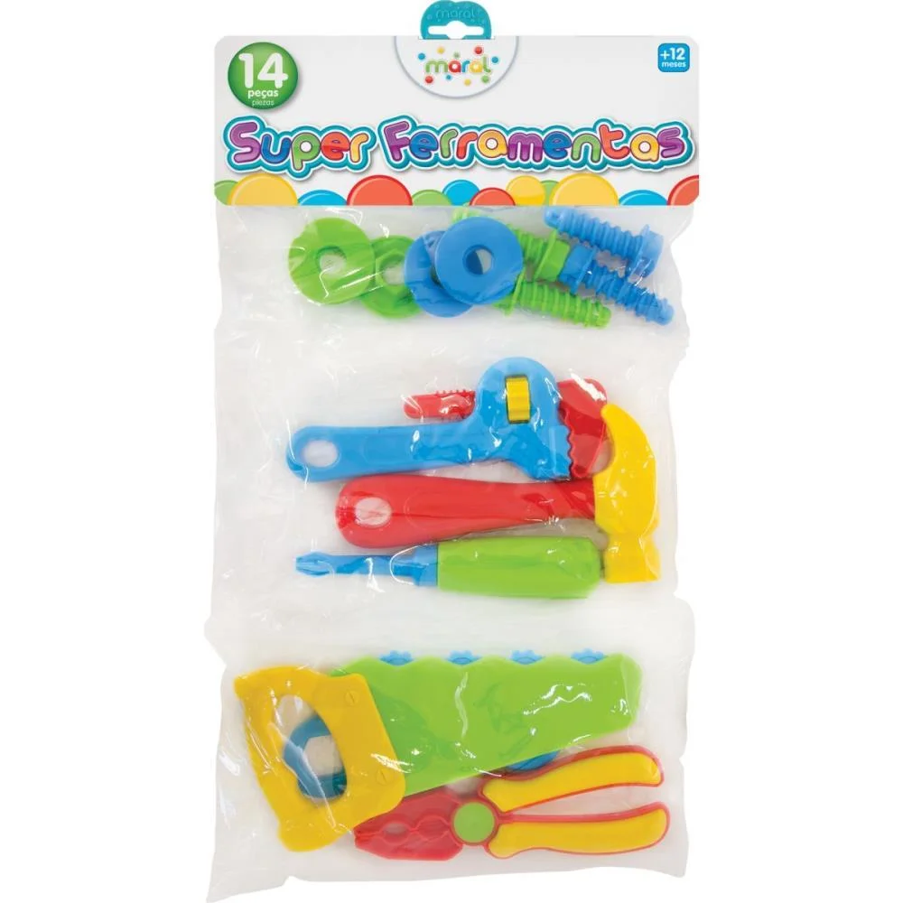 BRINCANDO DE PROFISSOES SUPER FERRAMENTAS 14PCS MARAL  - imagem 4