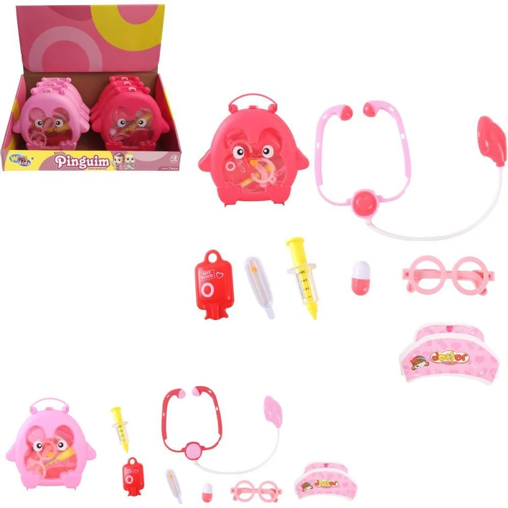 BRINCANDO DE PROFISSOES KIT MEDICO DOUTOR PINGUIM 7PCS WELLMIX  - imagem 3