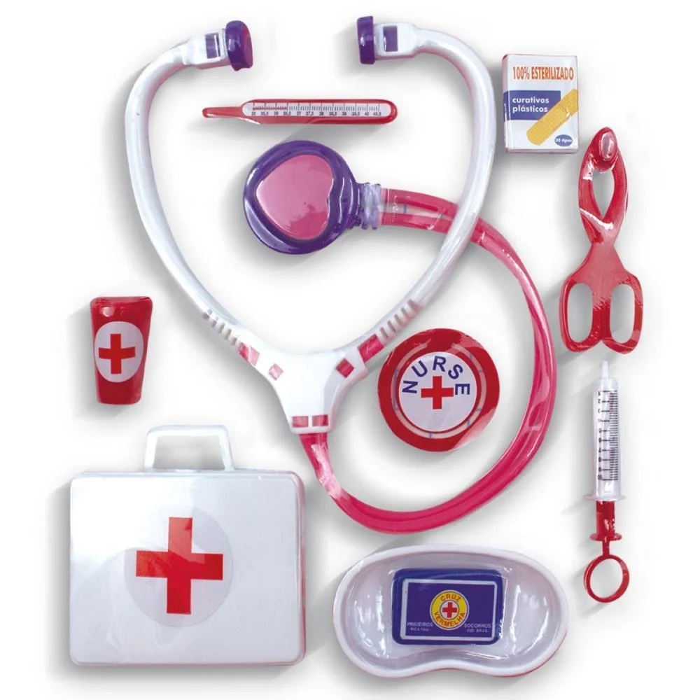 BRINCANDO DE PROFISSOES KIT MEDICO NURSE SET C/10PCS PICA PAU  - imagem 3
