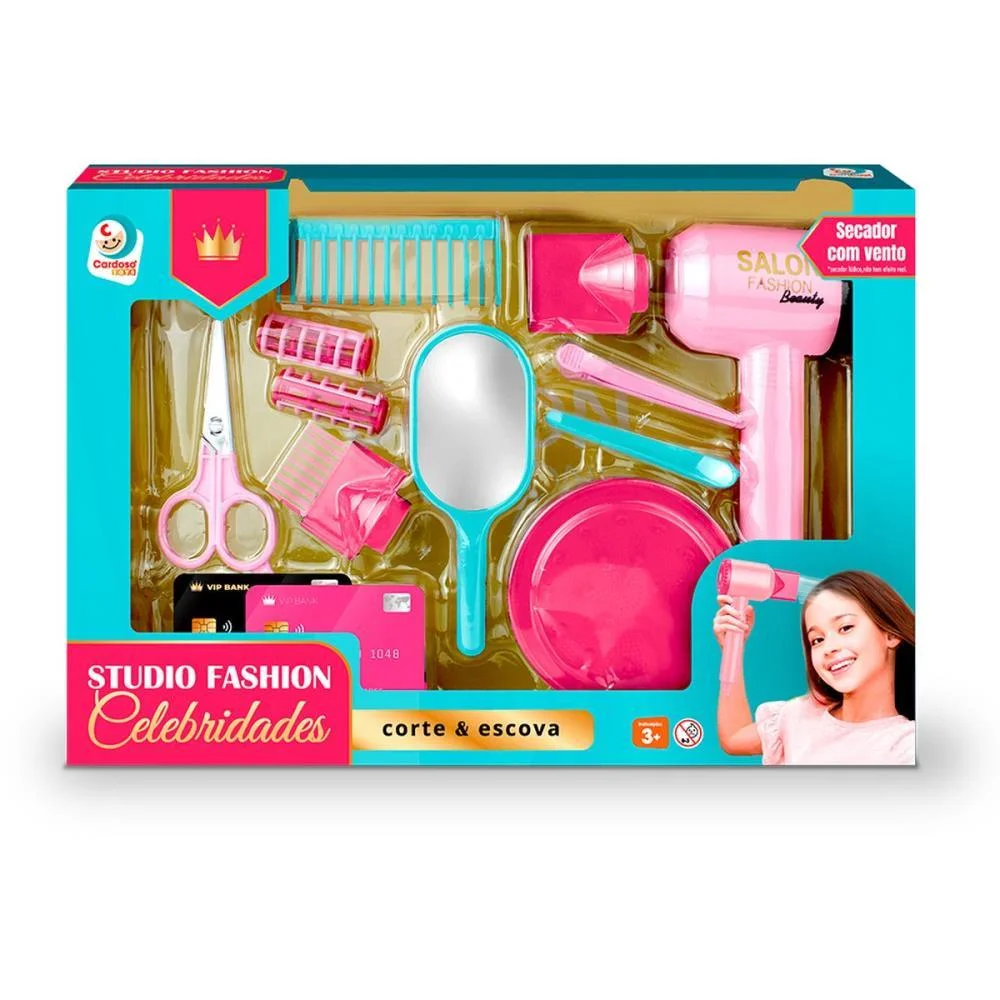 BRINCANDO DE PROFISSOES STUDIO FASHION CORTE & ESCOVA CARDOSO TOYS  - imagem 4