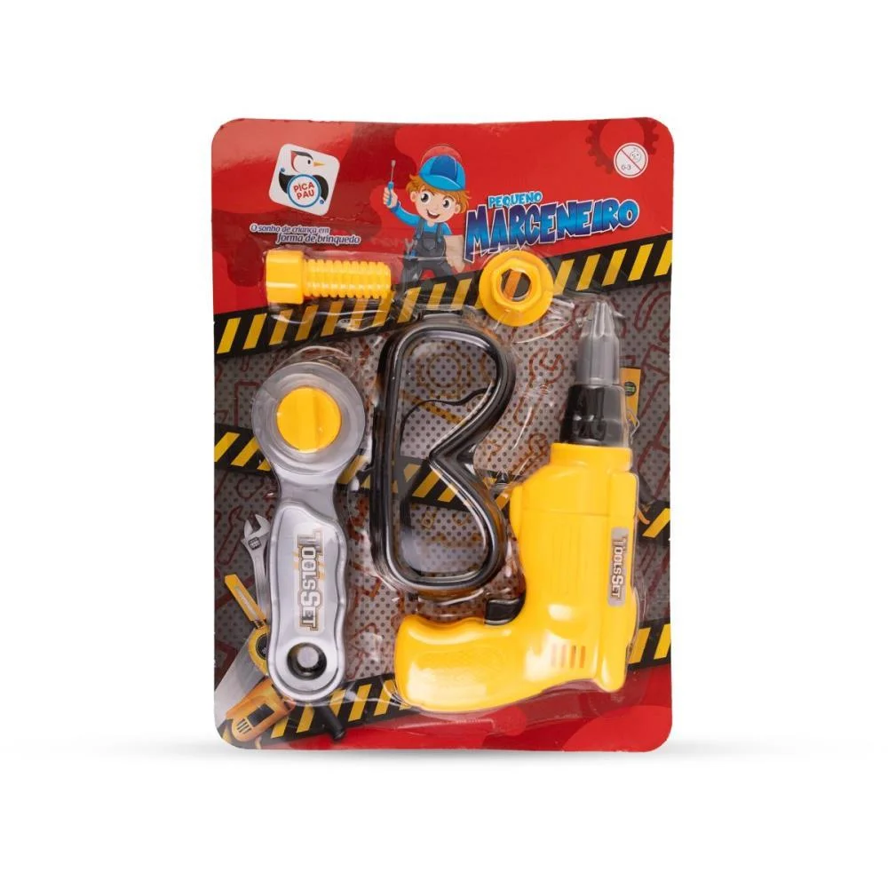 BRINCANDO DE PROFISSOES PEQUENOS MARCENEIROS MOD.4 5PC PICA PAU  - imagem 3