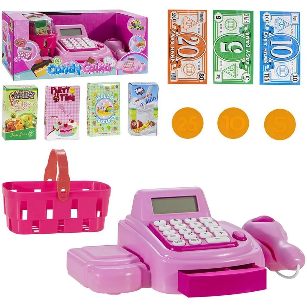 BRINCANDO DE PROFISSOES CAIXA REGISTRADORA C/15PECAS ART BRINK  - imagem 3