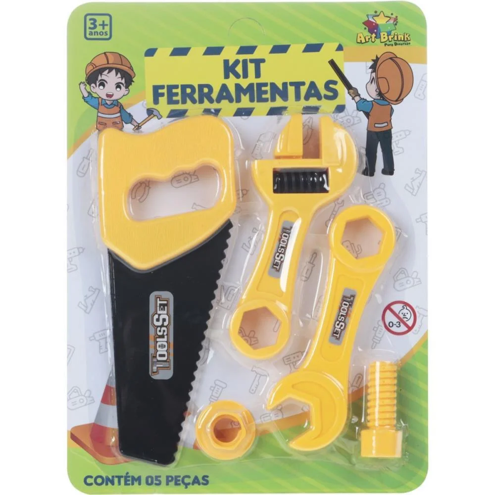 BRINCANDO DE PROFISSOES KIT FERRAMENTA C/5PCS ART BRINK  - imagem 4