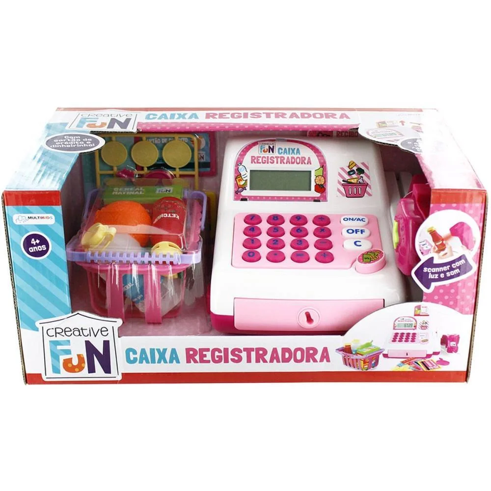 BRINCANDO DE PROFISSOES CAIXA REGISTRADORA ROSA MULTIKIDS  - imagem 5