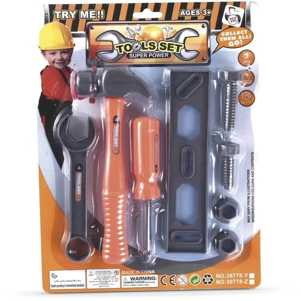 BRINCANDO DE PROFISSOES KIT FERRAMENTAS PEQUENO 8PCS PICA PAU  - imagem 4