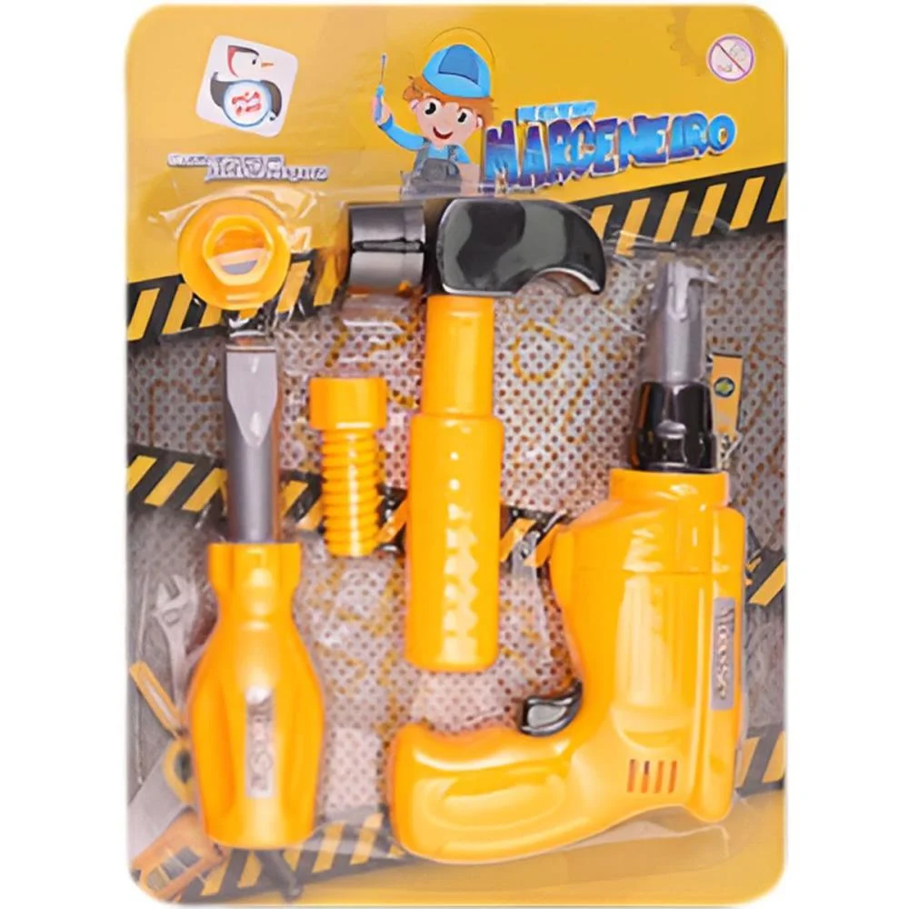 BRINCANDO DE PROFISSOES PEQUENO MARCENEIRO MOD.5 5PCS PICA PAU  - imagem 4