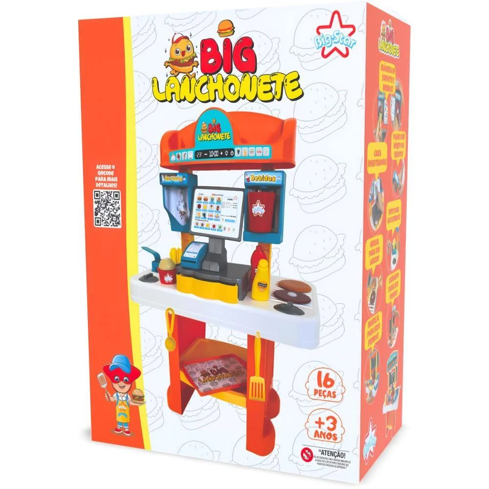 BRINCANDO DE PROFISSOES BIG LANCHONETE 56CM BIG STAR  - imagem 6