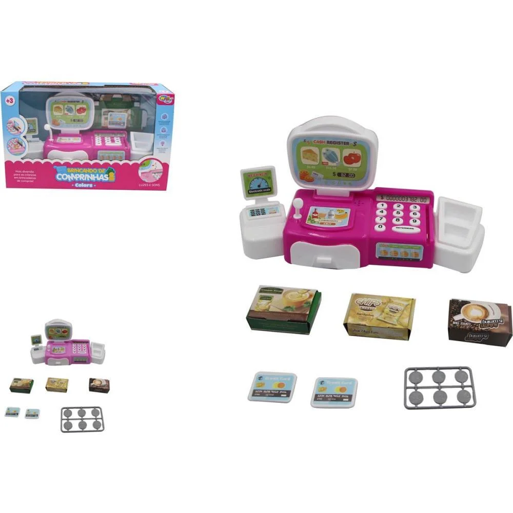 BRINCANDO DE PROFISSOES CAIXA REGISTRADORA COLORS/SOM WELLMIX  - imagem 3