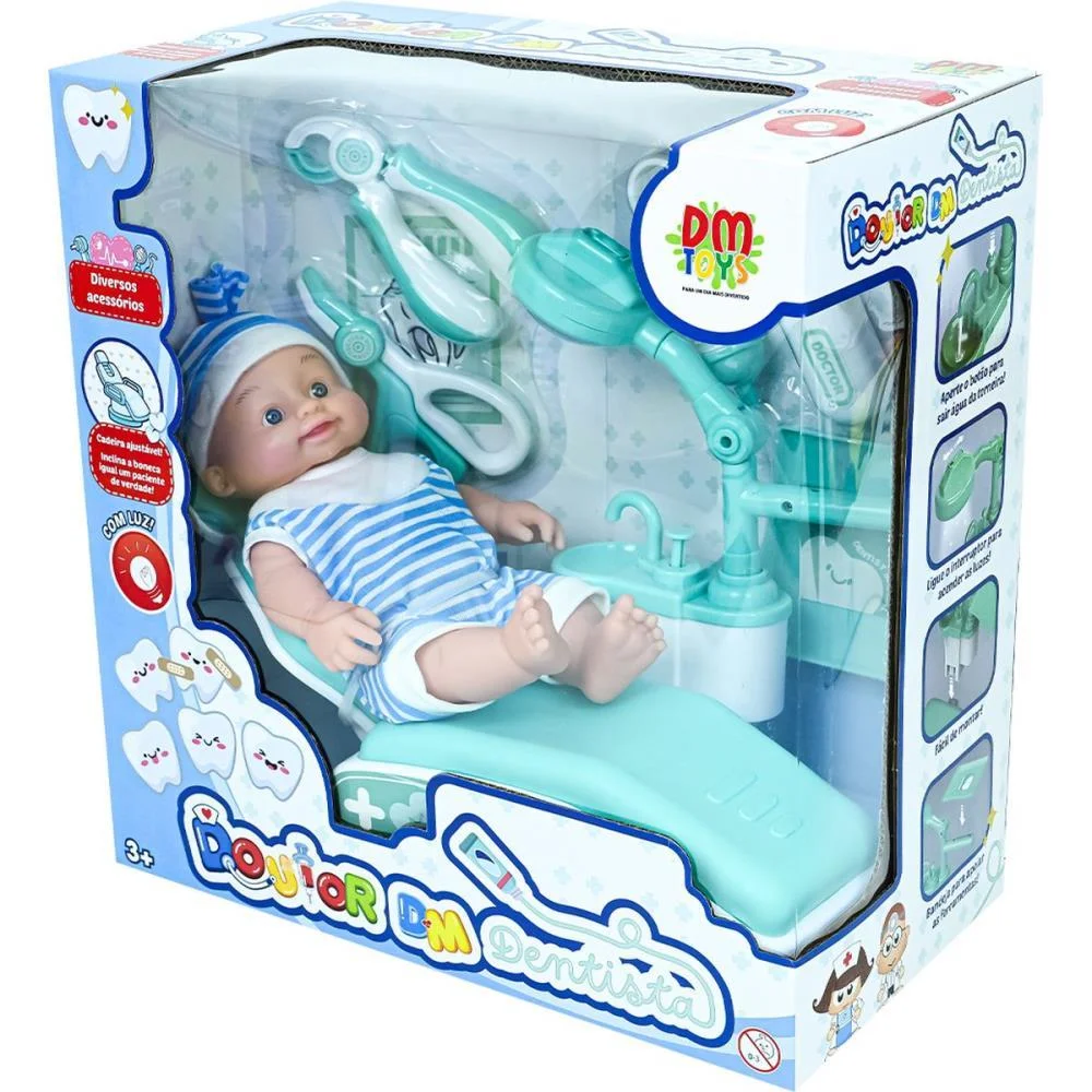 BRINCANDO DE PROFISSOES DOUTOR DM DENTISTA AZUL DM TOYS  - imagem 12