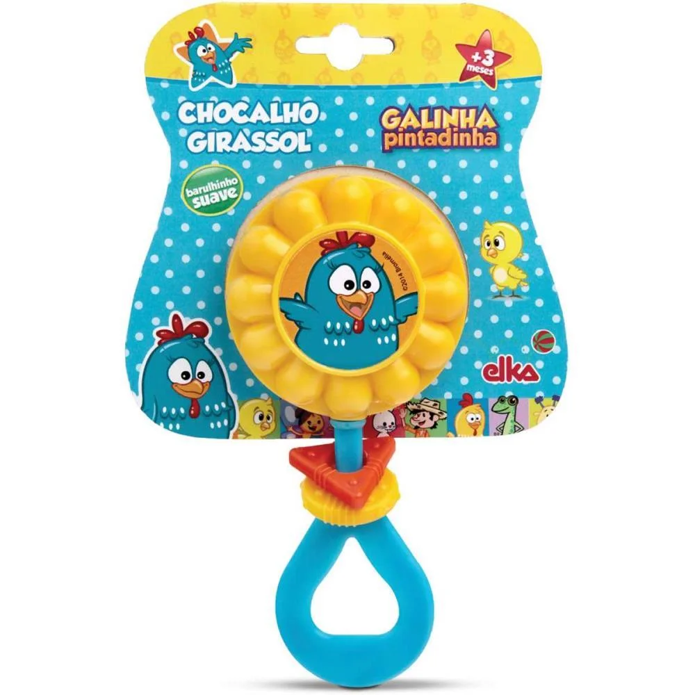 BRINQUEDO PARA BEBÊ GALINHA PINTADINHA CHOCALHO ELKA  - imagem 3
