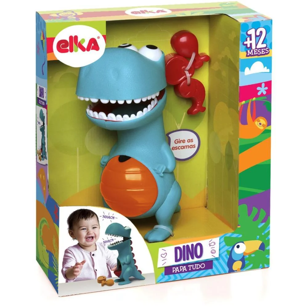 BRINQUEDO PARA BEBÊ DINO PAPA TUDO C/ACESSORIOS ELKA  - imagem 2