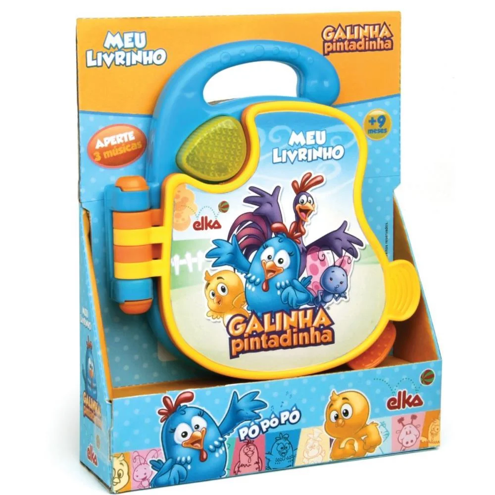 BRINQUEDO PARA BEBÊ GALINHA PINTADINHA LIVRO SONOR ELKA  - imagem 3