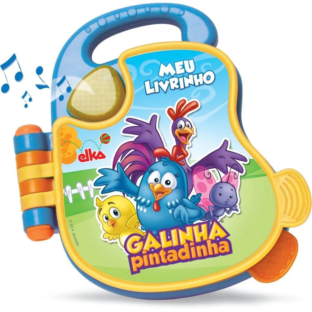 BRINQUEDO PARA BEBÊ GALINHA PINTADINHA LIVRO SONOR ELKA  - imagem 4