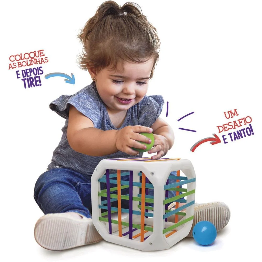 BRINQUEDO PARA BEBÊ CUBO ENTRELACADO ELKA  - imagem 3