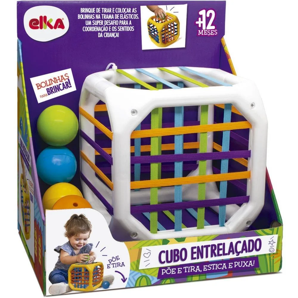 BRINQUEDO PARA BEBÊ CUBO ENTRELACADO ELKA  - imagem 4