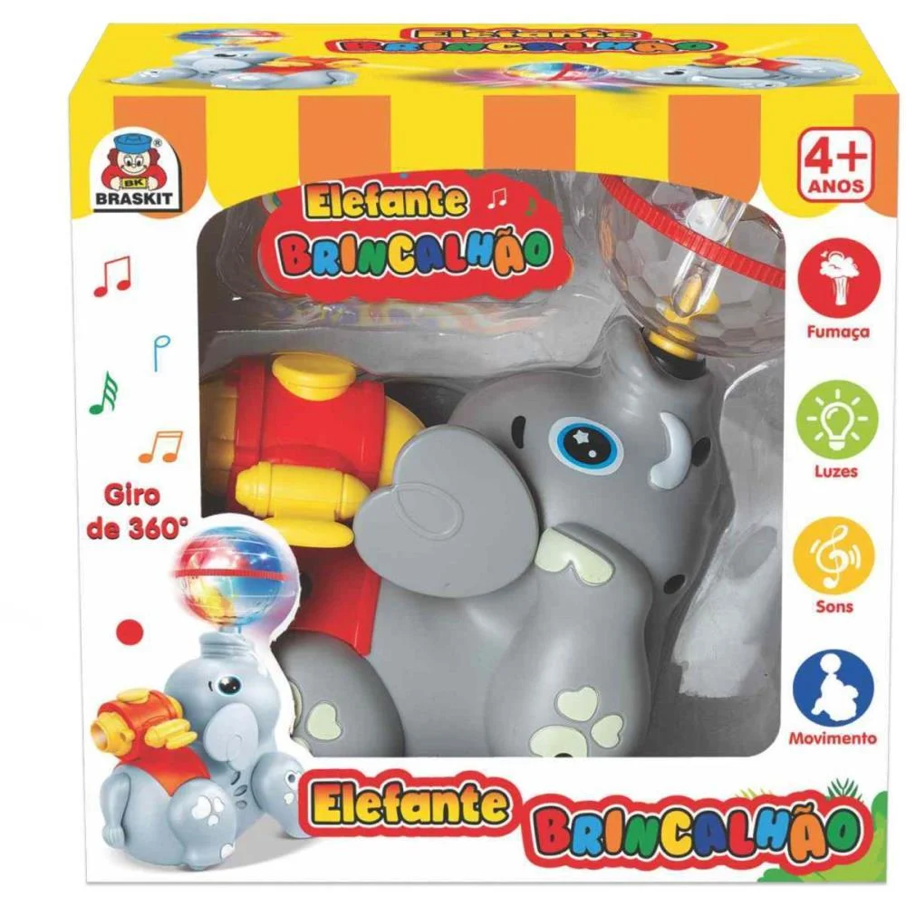 BRINQUEDO PARA BEBÊ ELEFANTE BRINCALHAO C/LUZES BRASKIT  - imagem 5