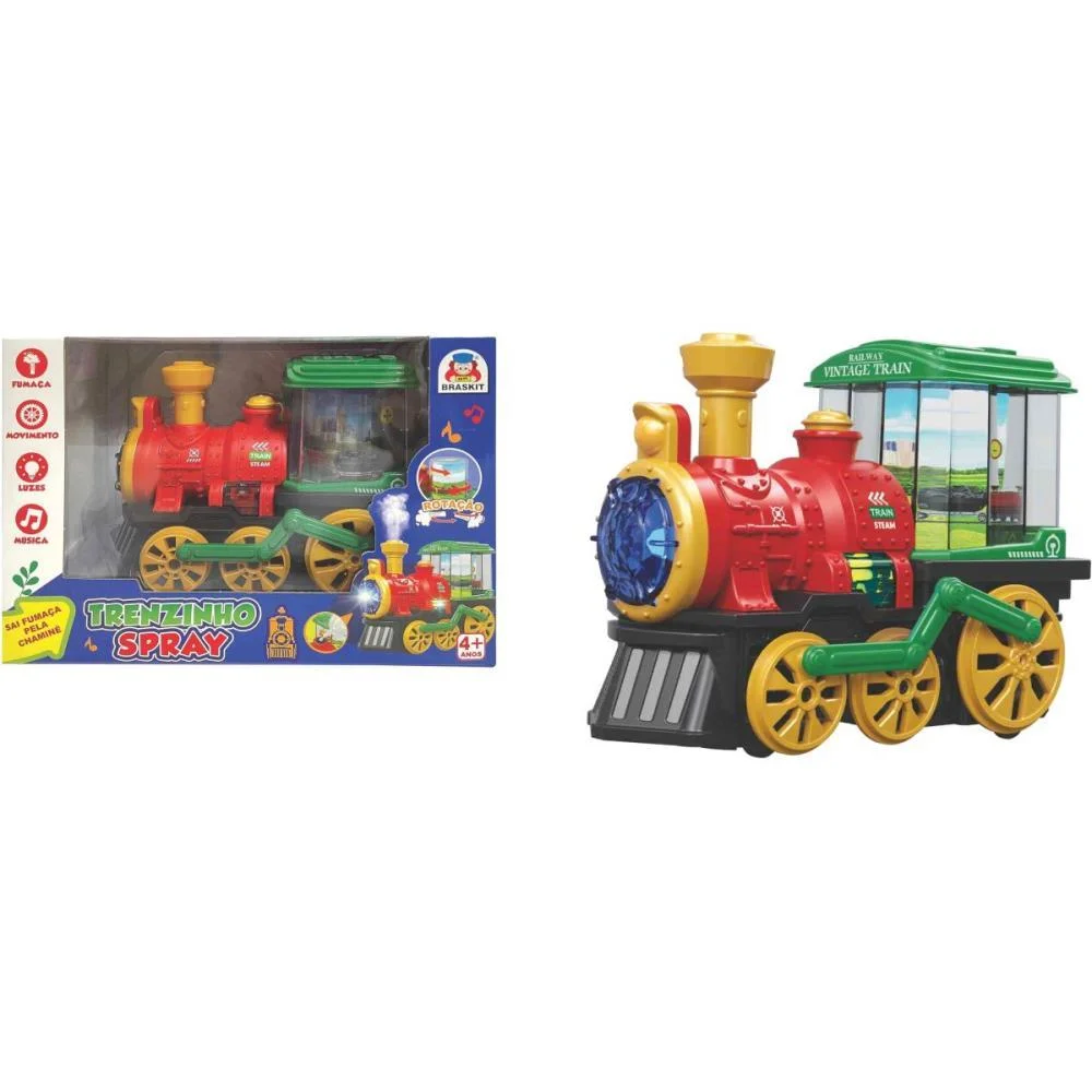 BRINQUEDO PARA BEBÊ TRENZINHO SPRAY C/LUZES E SOM BRASKIT  - imagem 2