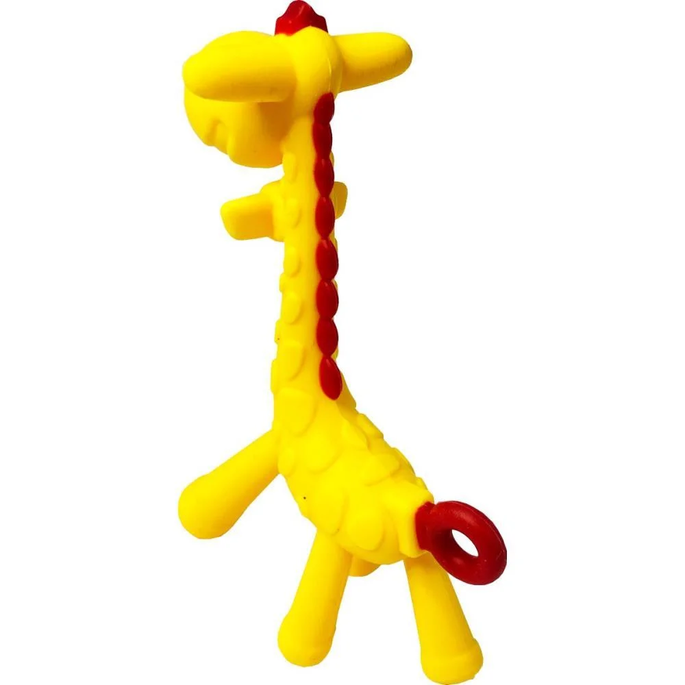 BRINQUEDO PARA BEBÊ GIRAFINHA DE SILICONE AMARELO TOY MIX  - imagem 5