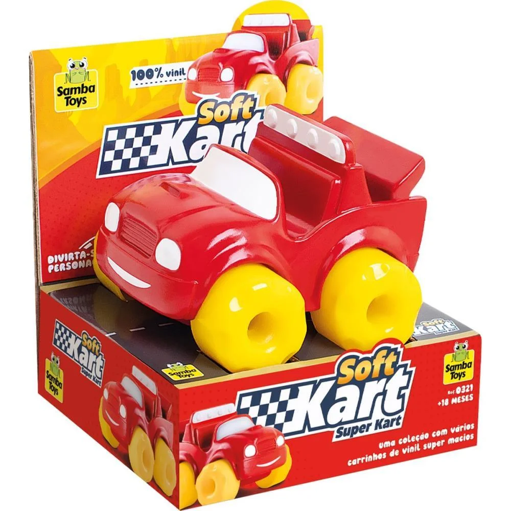 BRINQUEDO PARA BEBÊ CARRINHO SOFT KART VINIL SAMBA TOYS  - imagem 5